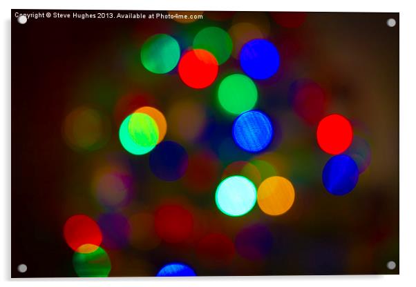 Christmas tree Bokeh Acrylic by Steve Hughes