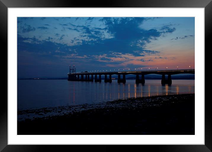 Severn Bridge in late evening Framed Mounted Print by Paul Nicholas