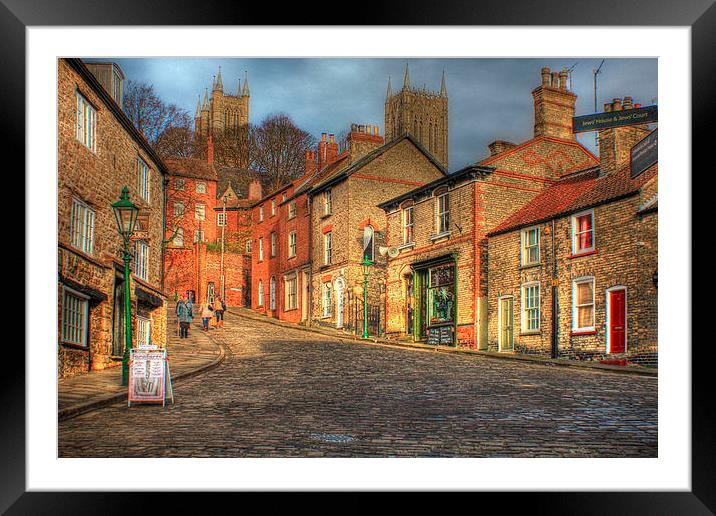 Steep Street Lincoln 2013 Framed Mounted Print by Martin Parkinson