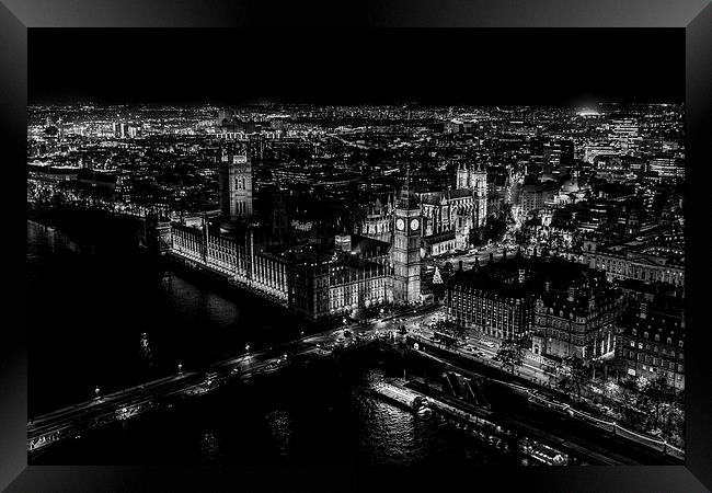 London Black & White Framed Print by Rhys Parker