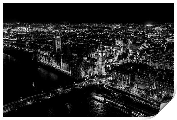 London Black & White Print by Rhys Parker