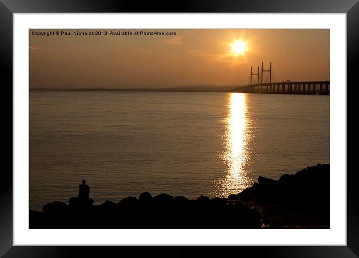 Second Severn Crossing solitude Framed Mounted Print by Paul Nicholas