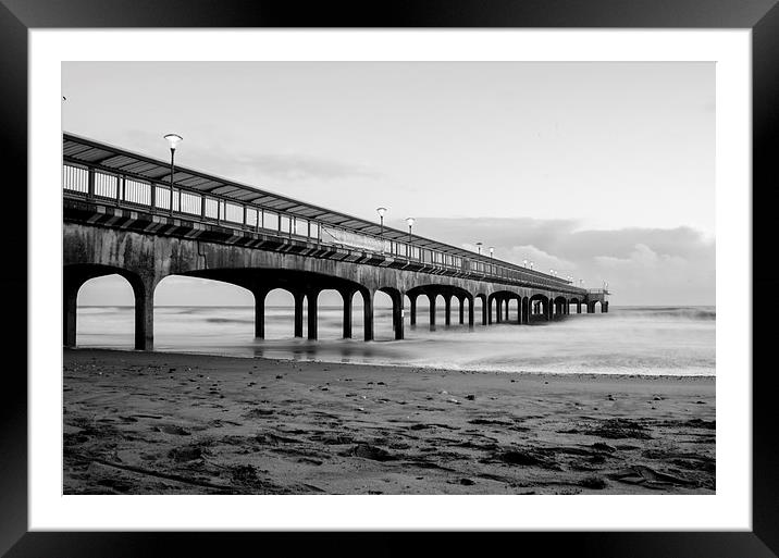Boscombe pier in black and white Framed Mounted Print by Kelvin Futcher 2D Photography