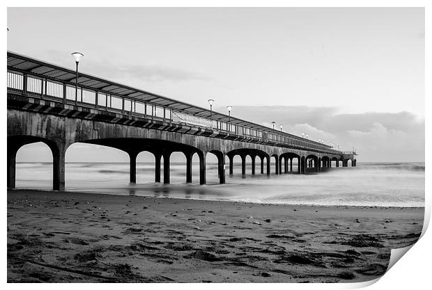 Boscombe pier in black and white Print by Kelvin Futcher 2D Photography