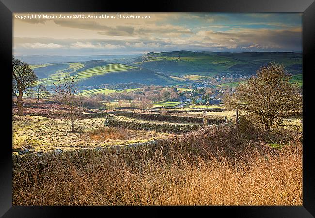 Over Curbar to Chatsworth Framed Print by K7 Photography