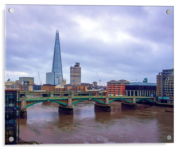 London Skyline Acrylic by Victor Burnside