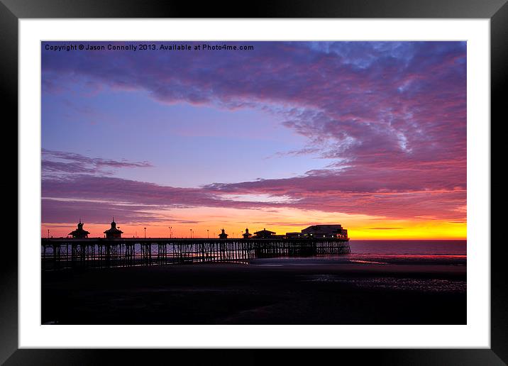 Blackpool, Sunset Framed Mounted Print by Jason Connolly