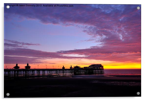 Blackpool, Sunset Acrylic by Jason Connolly
