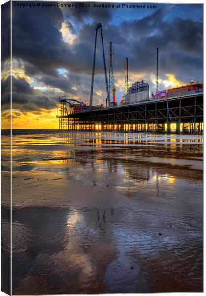 South Pier At Sunset Canvas Print by Jason Connolly