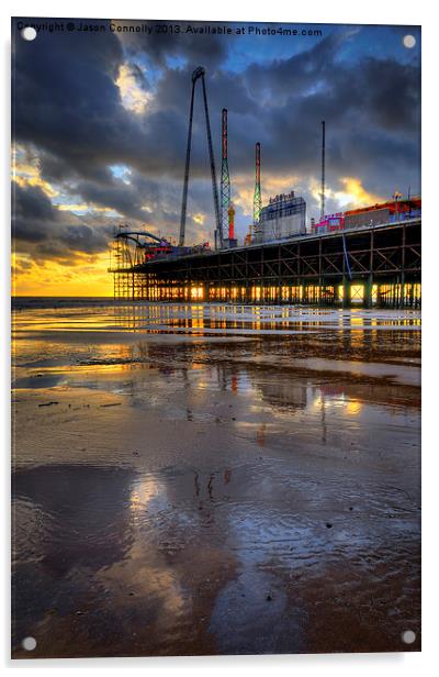 South Pier At Sunset Acrylic by Jason Connolly