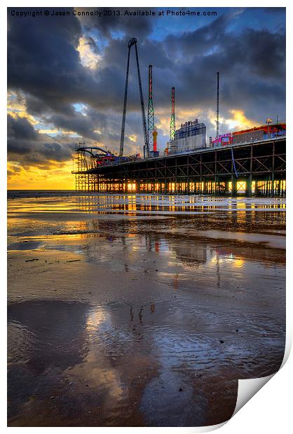 South Pier At Sunset Print by Jason Connolly