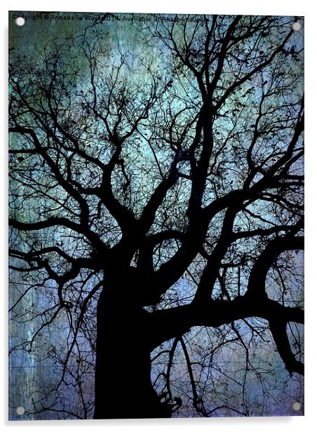 Oak Tree in Blue Acrylic by Annabelle Ward