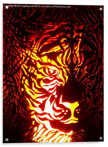 Tigers head design two Acrylic by Bill Lighterness