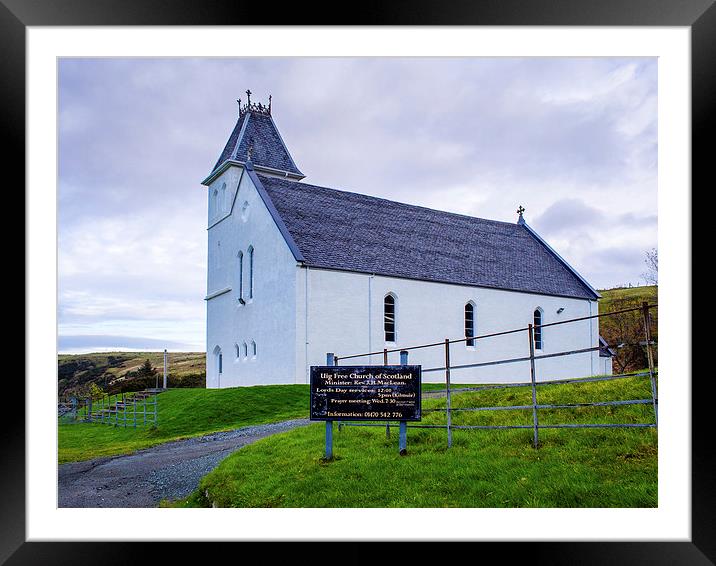 Uig Free Church, Uig, Skye, Scotland, UK Framed Mounted Print by Mark Llewellyn