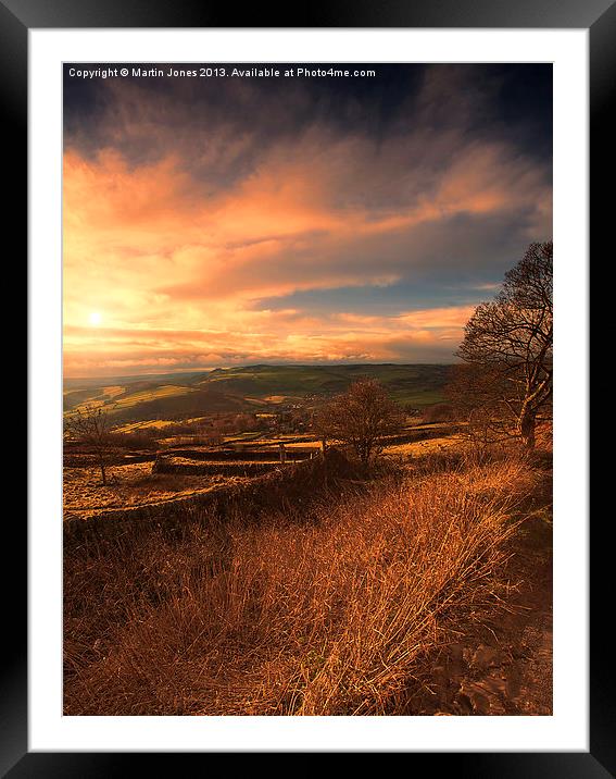 Curbar Edge Sunset Framed Mounted Print by K7 Photography