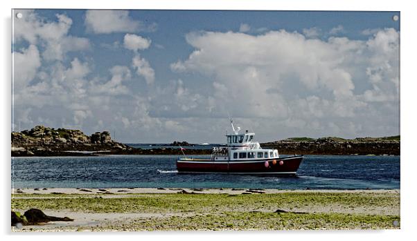 Island ferry Acrylic by Rod Ohlsson