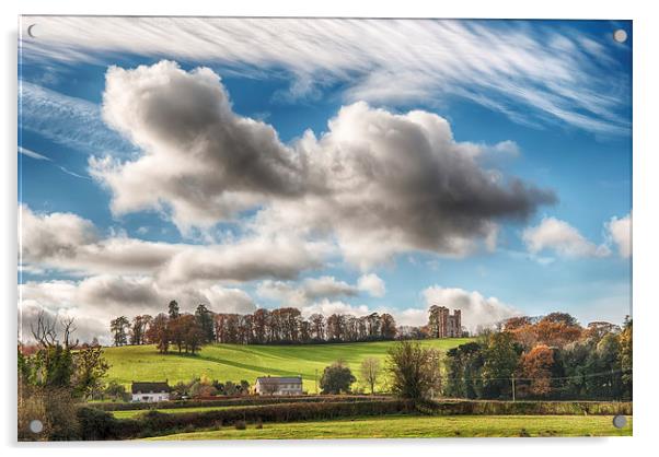 Big sky at Powderham Acrylic by Andy dean