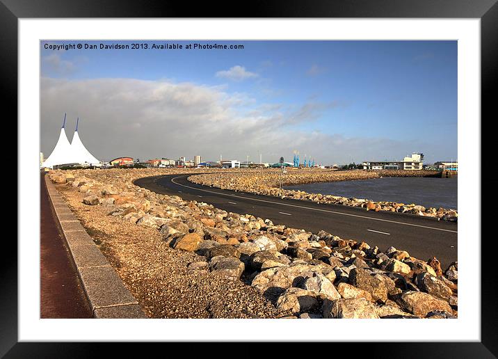Cardiff Barrage Cycle Framed Mounted Print by Dan Davidson