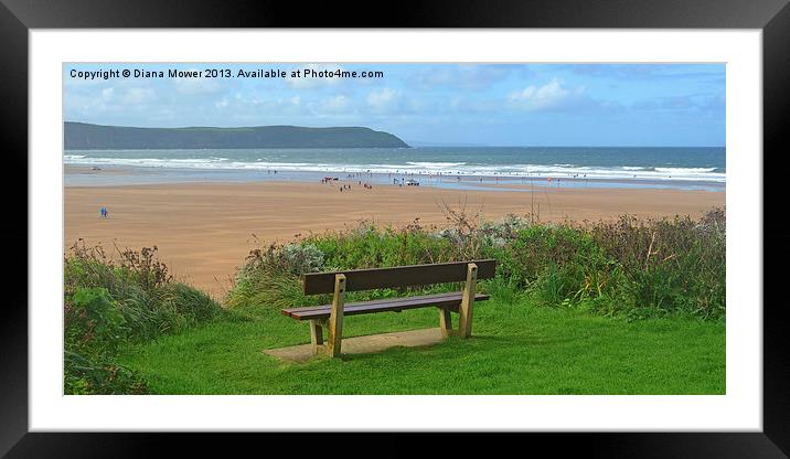Woolacombe Bay Framed Mounted Print by Diana Mower