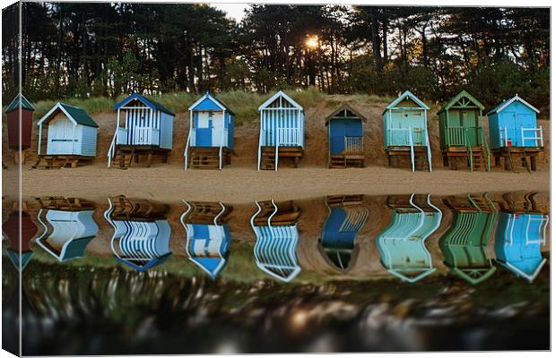 Reflected beach huts Canvas Print by Mark Bunning