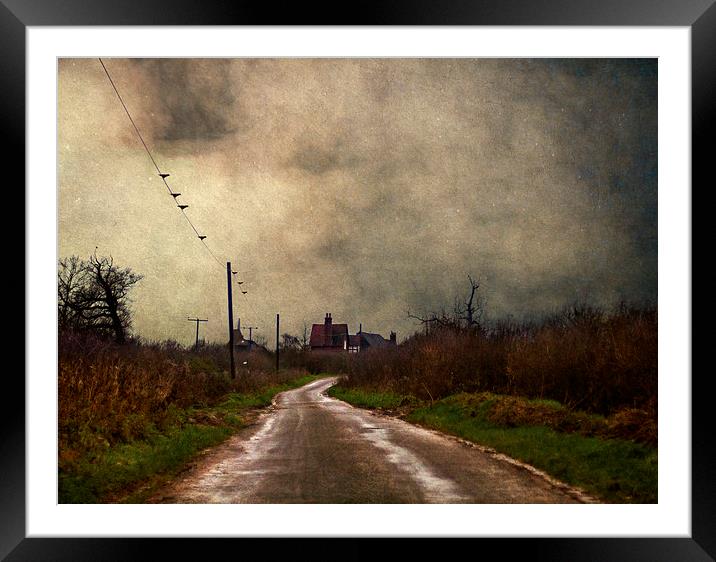 At the end of the Lane Framed Mounted Print by Dawn Cox
