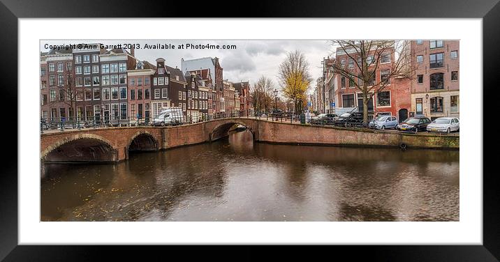 Keizergracht Bridges Amsterdam Framed Mounted Print by Ann Garrett