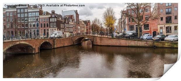 Keizergracht Bridges Amsterdam Print by Ann Garrett