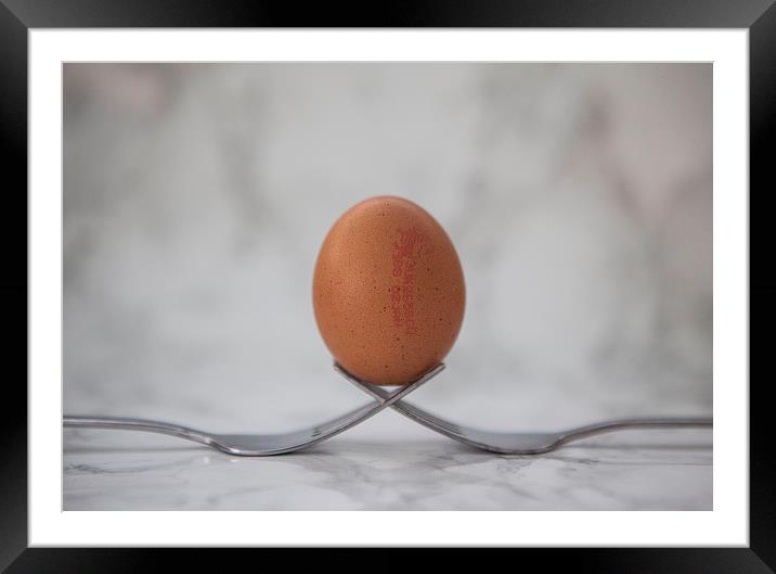 Egg on Forks Framed Mounted Print by David Pacey