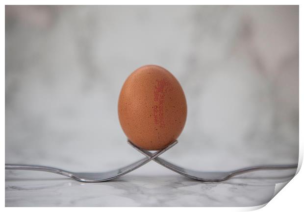 Egg on Forks Print by David Pacey