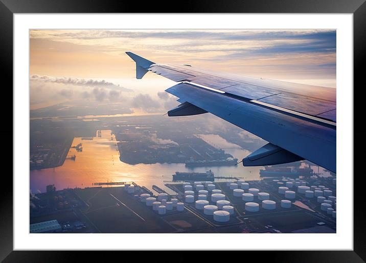 Morning Flight over Netherlands Framed Mounted Print by Jenny Rainbow