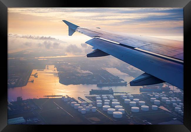 Morning Flight over Netherlands Framed Print by Jenny Rainbow