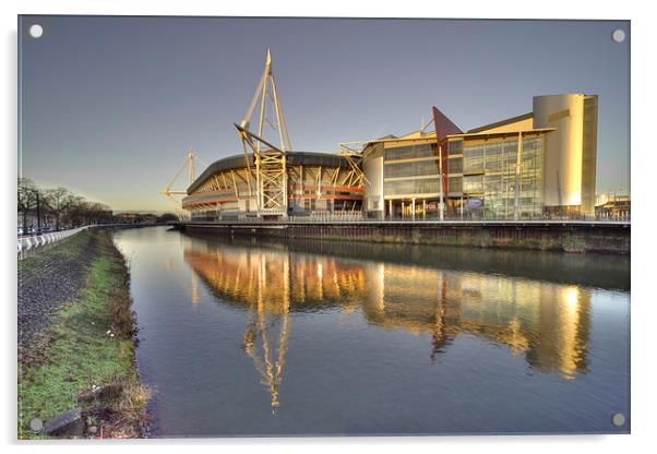 Millennium Stadium Acrylic by Rob Hawkins