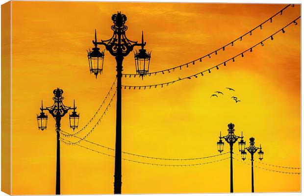 Brighton Seafront Sunset Canvas Print by Chris Lord