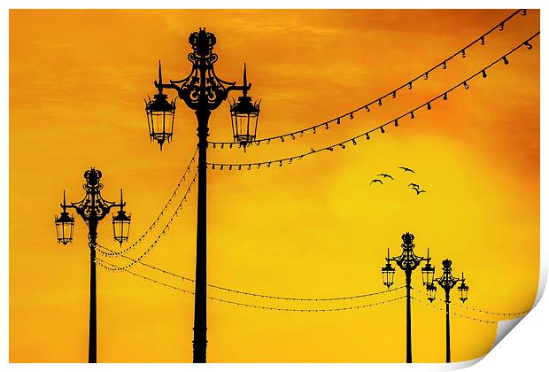 Brighton Seafront Sunset Print by Chris Lord