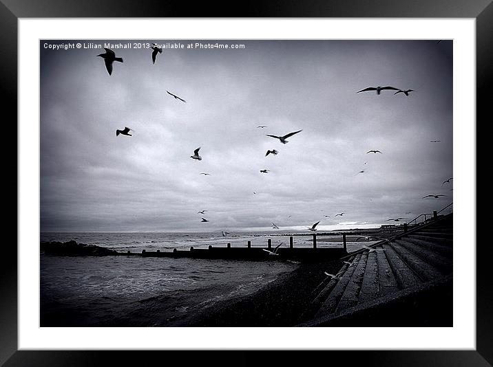 Cleveleys Beach. Framed Mounted Print by Lilian Marshall