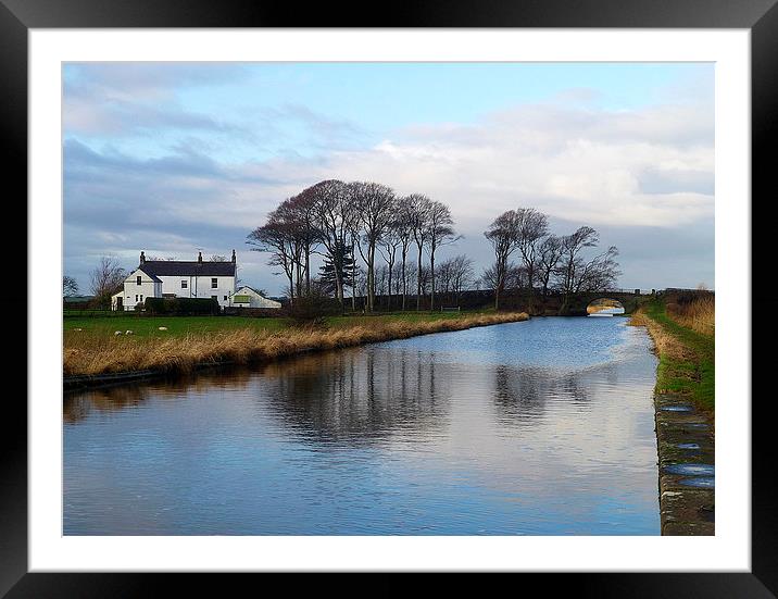 The Lancaster Canal Framed Mounted Print by Lilian Marshall
