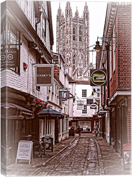 Side streets of old Canterbury Canvas Print by Rod Ohlsson