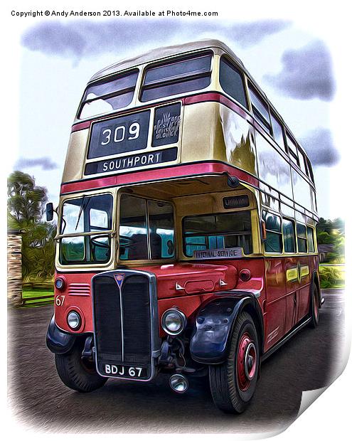 Old AEC Double Decker Print by Andy Anderson