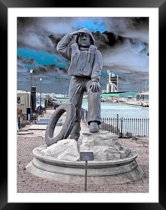 Lowestoft Lifeboat Memorial Framed Mounted Print by Bill Simpson