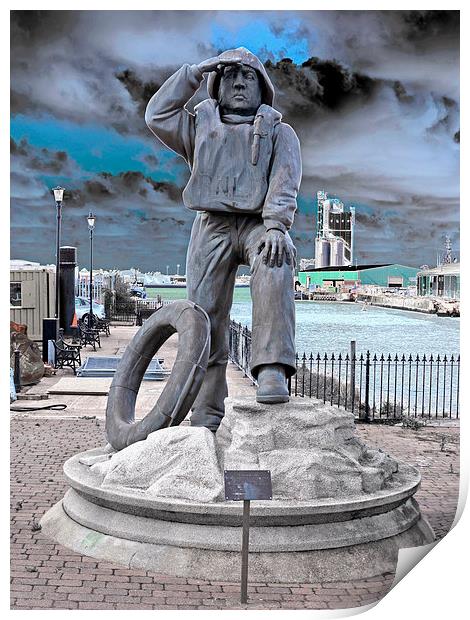Lowestoft Lifeboat Memorial Print by Bill Simpson