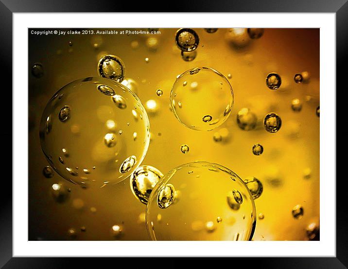 golden bubbles Framed Mounted Print by jay clarke
