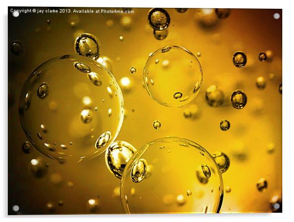 golden bubbles Acrylic by jay clarke