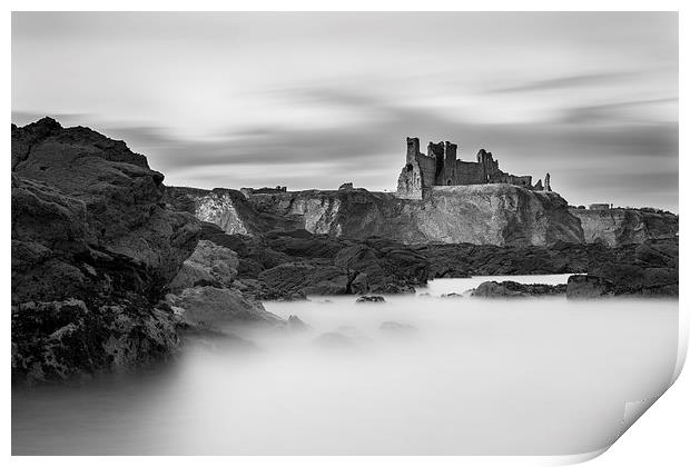Castle upon misty sea. Print by Kevin Ainslie
