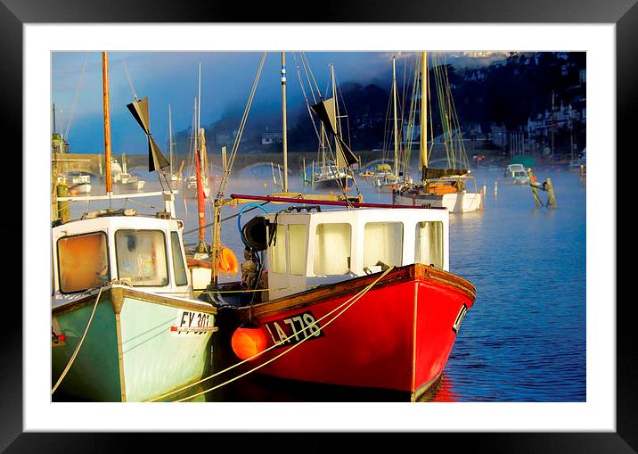 Looe Harbour Framed Mounted Print by chris wood