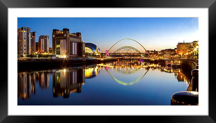 River Tyne and Quayside Framed Mounted Print by David Brennan