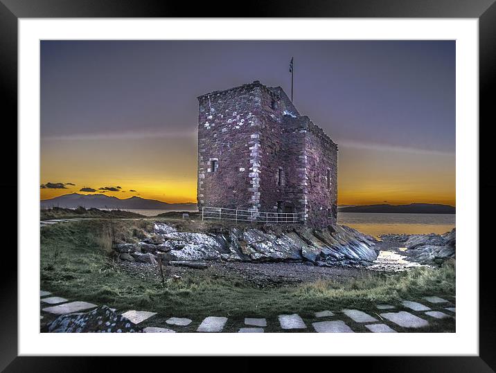 Portencross Castle at Sunset Framed Mounted Print by Tylie Duff Photo Art