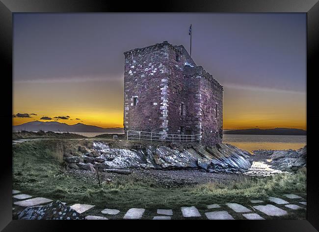 Portencross Castle at Sunset Framed Print by Tylie Duff Photo Art