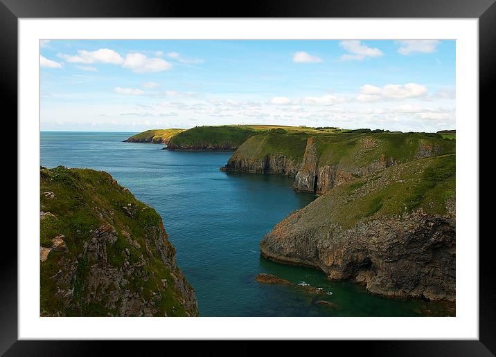 Pembrokeshire coast line Framed Mounted Print by Paul Nicholas