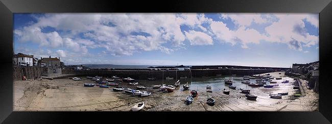 Mousehole Panorama 2 Framed Print by Linsey Williams