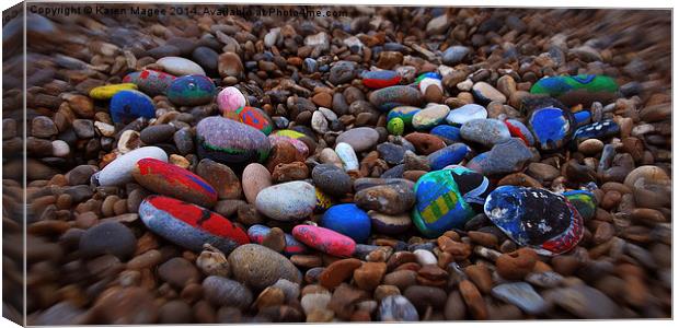 Painted Pebbles Canvas Print by Karen Magee